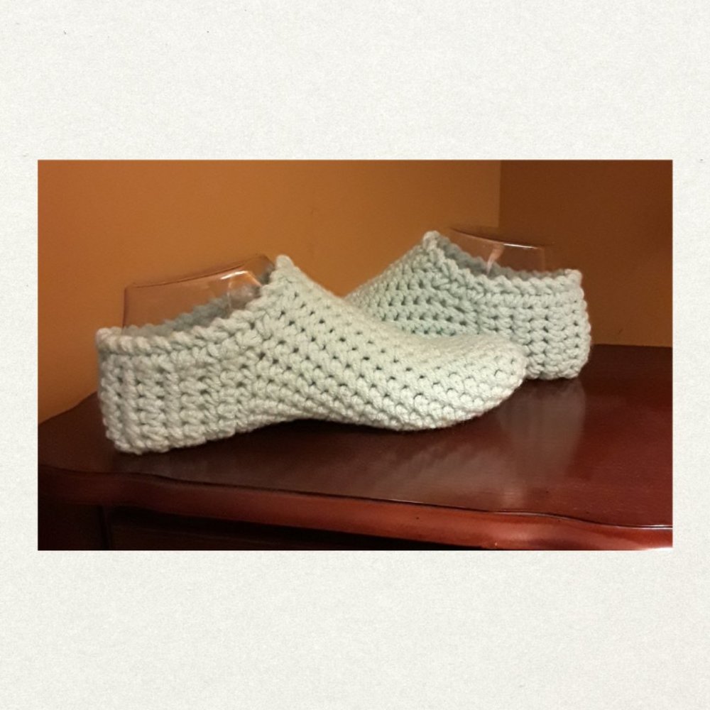 Ladies Crochet Slippers, Size 6, Slippers, Handmade Gifts, Fashion Accessories